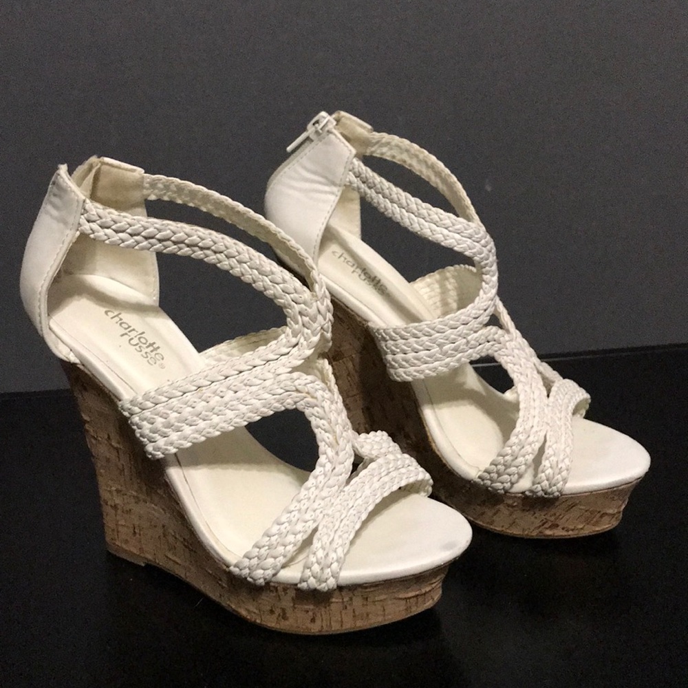 White Charlotte Russe wedges